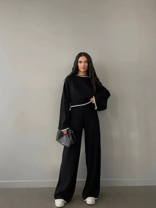 completo in maglia a maglia larga