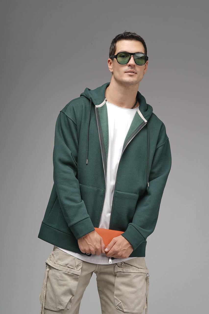 Felpa Zip con Cappuccio Uomo